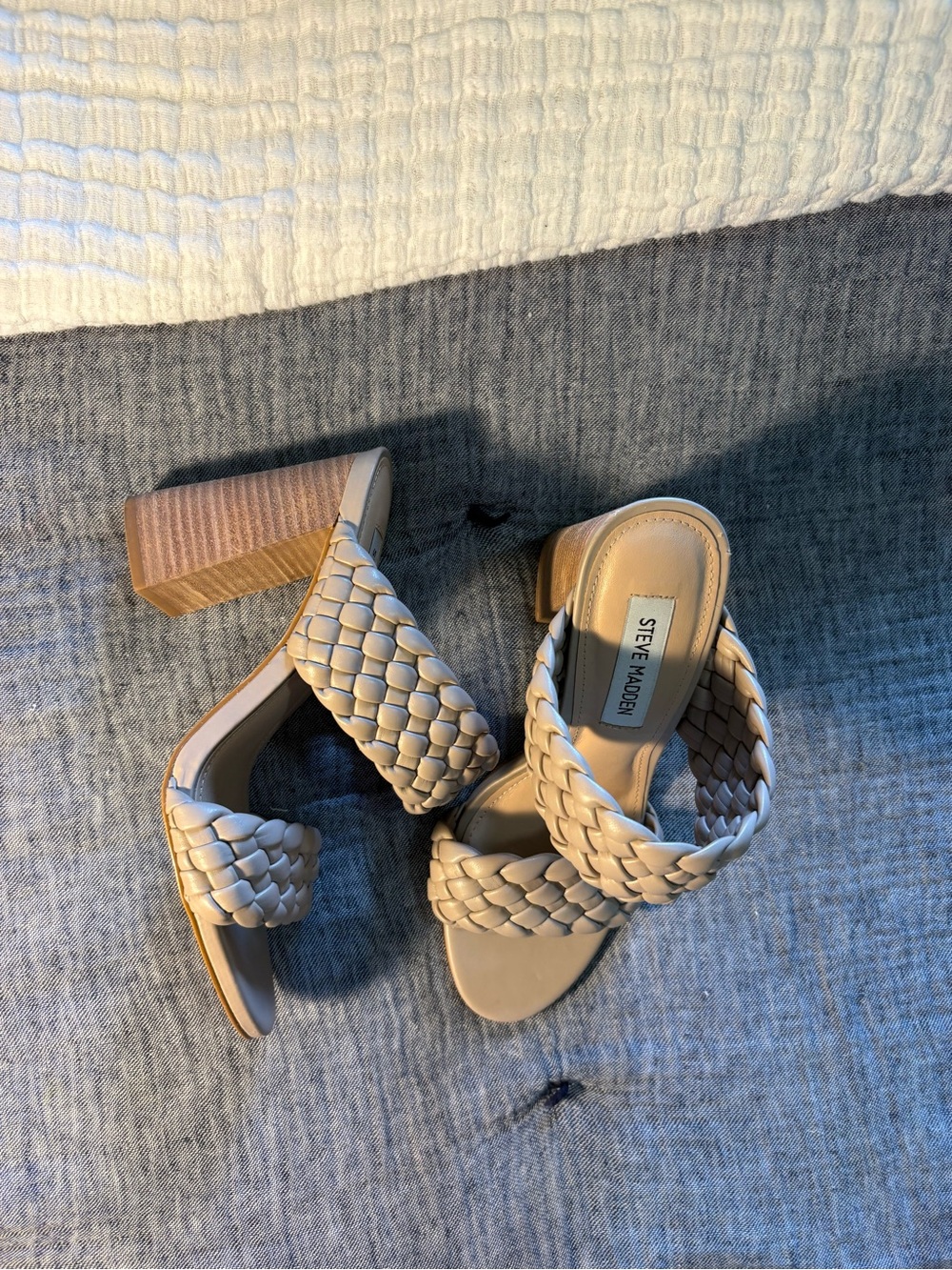 Steve Madden Tielo Braided Block Heel Sandals Size 7